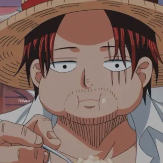 🍁 dfab22e4 Shanks One Piece anime, one piece, shanks, red hair, pirate, straw hat telegram sticker