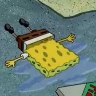 🧽 01cc6104 Spongebob Spongebob Squarepants spongebob, kartun, kuning, menangis, berbaring telegram sticker