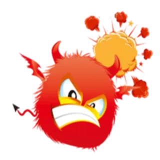 😡 840a7c93 teufel, monster, cartoon, rot, wütend, explosion, böse, fell telegram sticker