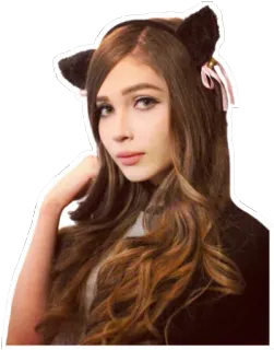 🐱 10004ac9 femme, oreilles de chat, fille, portrait, mignon whatsapp sticker