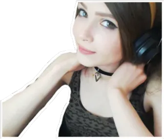 ☺️ 17d7be6c femme, casque, fille, portrait whatsapp sticker