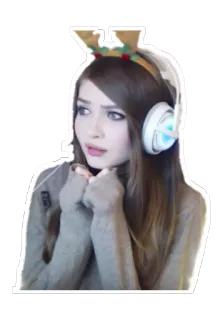 🙊 61638dbd femme, bois de renne, écouteurs, pull whatsapp sticker