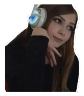 🙂 bf27e963 femme, casque, fille, portrait whatsapp sticker