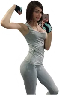 💪 c540d983 fitness, femme, selfie, gym, exercice whatsapp sticker