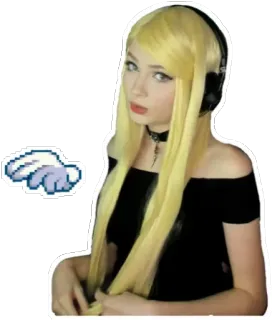 🕊 c6c93dca fille, blonde, mignon, mode, portrait whatsapp sticker