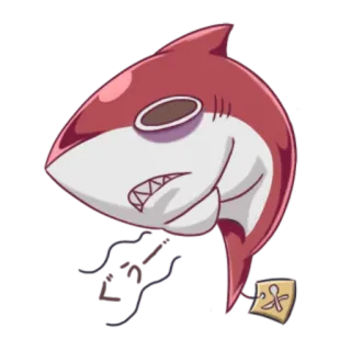😀 b7043d0c ฉลาม, การ์ตูน, น่ารัก, สัตว์ทะเล, สัตว์ telegram sticker
