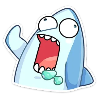 😱 34d387ab 鲨鱼, 卡通, 贴纸, 鱼, 搞笑, 动物 telegram sticker