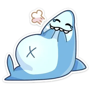 😃 7b3c152e 鲨鱼, 可爱, 卡通, 动物, 表情符号, 放松 telegram sticker