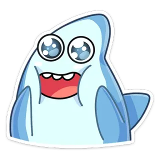 😍 99391a98 鲨鱼, 卡通, 可爱, 动物, 鱼, 海洋 telegram sticker
