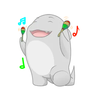 😆 22dacfab 卡通, 沙锤, 可爱, 怪物, 快乐, 跳舞 telegram sticker