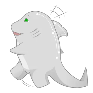 😙 5f5800ef 鲨鱼, 卡通, 动物, 鱼, 可爱, 灰色 telegram sticker