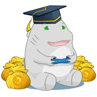 😁 8a138cd3 毕业, 鲨鱼, 成功, 学者, 游戏, 文凭, 庆祝 telegram sticker