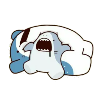 🙂 9f14eef8 サメ, クマ, かわいい, 動物, マンガ, カワイイ telegram sticker