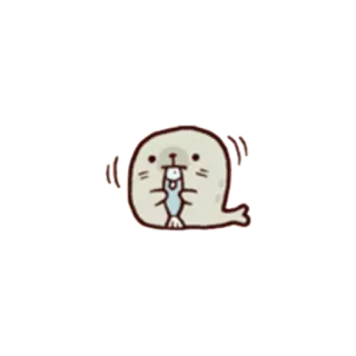😚 09d36fda foca, animale, carino, cartone animato, pesce, illustrazione telegram sticker