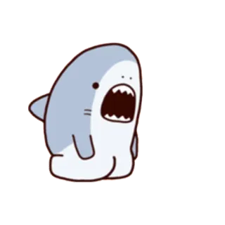 🙏 352cde5a squalo, cartone animato, carino, animale, kawaii telegram sticker