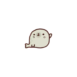 😊 3c200f68 foca, animale, carino, kawaii, cartone animato telegram sticker