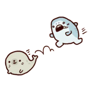 🏃 5f0da220 foca, animale, carino, cartone animato, personaggio telegram sticker