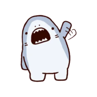✋ 6194a9b4 squalo, carino, animale, cartone animato telegram sticker
