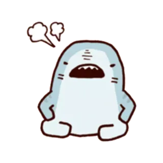 😠 6d247118 squalo, arrabbiato, cartone animato, carino, animale, pesce telegram sticker