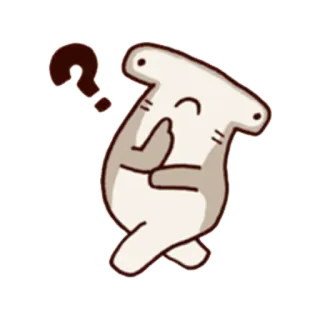 ❓ 74ce85b0 cartone animato, squalo martello, animale, punto interrogativo, carino telegram sticker