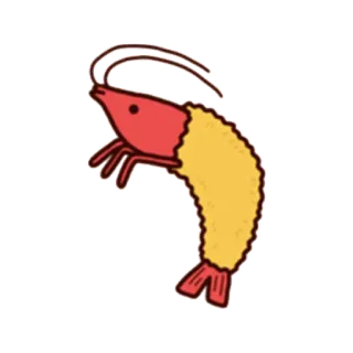 🍤 903e58ba gamberetto, tempura, cibo, frutti di mare, cucina giapponese, carino telegram sticker