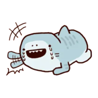 😂 90fbff34 Squalo, Cartone animato, Carino, Animale, Pesce, Adesivo telegram sticker
