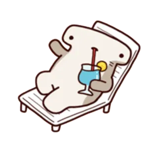 🍸 92155d52 Cartone animato, Spiaggia, Cocktail, Relax, Personaggio, Estate telegram sticker