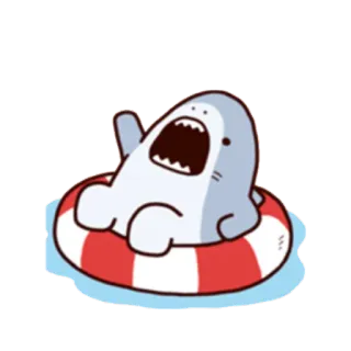 🚣 a4c4f0f5 squalo, cartone animato, carino, nuoto, gonfiabile, animale telegram sticker