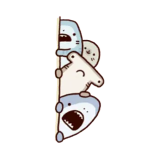 😚 cbe054c3 foca, squalo, animale, adesivo, cartone animato, carino, mare telegram sticker