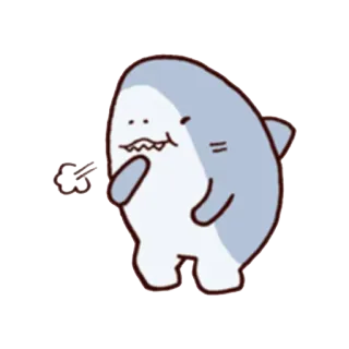 😂 f759f56a squalo, cartone animato, carino, animale, pesce telegram sticker
