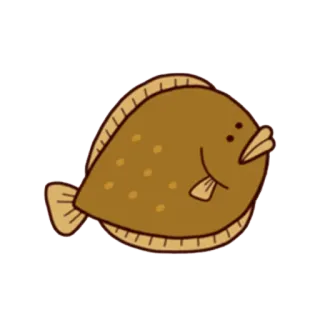 🐡 febba8ff pesce, passera, animale, vita marina, cartone animato, pesce piatto telegram sticker