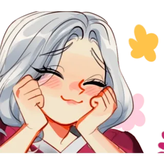 🌼 ce543c66 garota anime, fofa, feliz, sorrindo, desenho animado telegram sticker