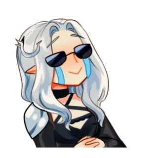 😭 e2f574e6 elfo, óculos de sol, desenho animado, personagem, adesivo telegram sticker