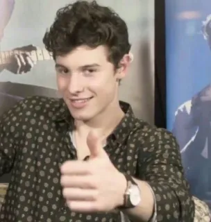 👍 42511bd6 Shawn Mendes Shawn Mendes, cantante, pollice in su, celebrità, musicista whatsapp sticker