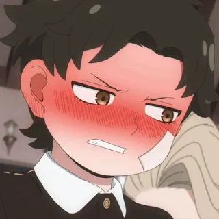 🍪 60c0258c Damian Desmond Spy x Family 애니메이션, 만화, 다미안 데스몬드, 스파이 패밀리, 만화, 얼굴 붉힘 telegram sticker