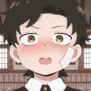 🍪 a418e48c 애니메이션, 소년, 귀여운, 볼 빨개짐, 붕대, 교복 telegram sticker