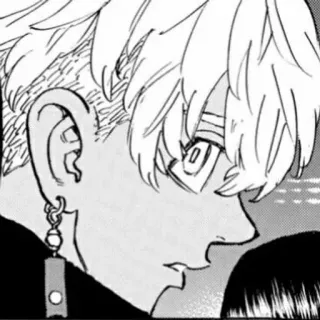 🌟 4f8775eb Anime, Manga, Charakter, Ohrring, Schwarzweiß telegram sticker