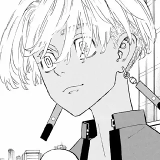 🌟 8bba5d3c Anime, Manga, Schwarzweiß, Ohrringe, Charakter telegram sticker