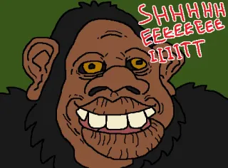 💩 b6fd2299 SHHHHH EEEEEEE IIIIITT singe, gorille, chut, mème telegram sticker