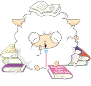 💤 ebc4862f The way to choose good wool. cừu, len, sách, đọc sách, dễ thương, hoạt hình, kawaii telegram sticker