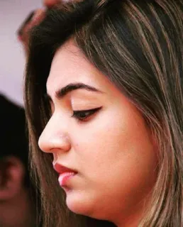 😔 646775d3 wanita, potret, profil, makeup, orang, kecantikan, perempuan whatsapp sticker