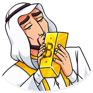 😗 349c635b người Ả Rập, đàn ông, thỏi vàng, sự giàu có, phim hoạt hình telegram sticker