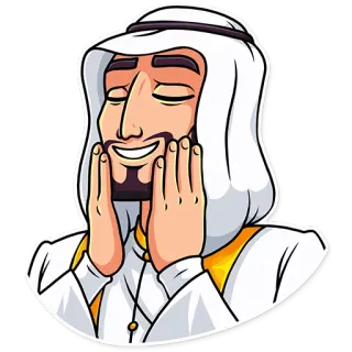 ☺️ dde91f67 đàn ông, người Ả Rập, người Hồi giáo, trang phục truyền thống, vui vẻ, biểu tượng cảm xúc, nhãn dán telegram sticker