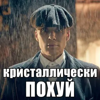 😒 b95c7f71 КРИСТАЛЛИЧЕСКИ ПОХУЙ Meme, Russisch, Tekst, Uitdrukking telegram sticker