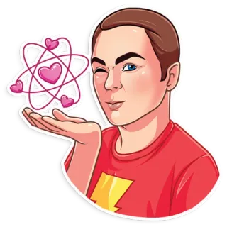 😘 eae4dbc5 Sheldon Cooper The Big Bang Theory Sheldon, Cooper, Big Bang Theory, Wissenschaftler, Atom, Liebe, Herz, Cartoon whatsapp sticker