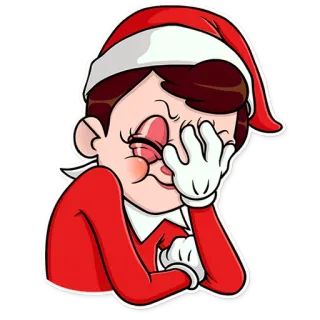 🤦 2cba7e9e เอลฟ์, คริสต์มาส, ผิดหวัง, เศร้า, วันหยุด, รื่นเริง whatsapp sticker