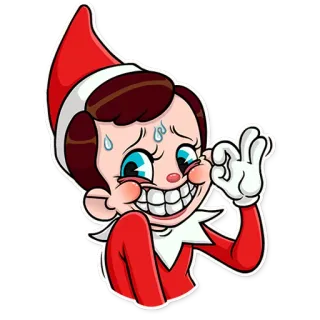 👌 f28d298f เอลฟ์, คริสต์มาส, วันหยุด, การ์ตูน, มีม, ตลก, โอเค whatsapp sticker