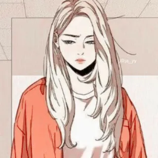 😬 7ace357c animé, fille, femme, dessin animé, illustration, portrait, dessin telegram sticker