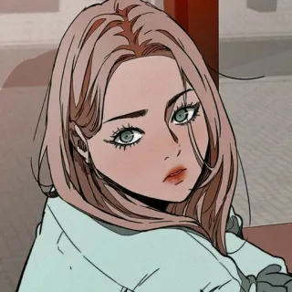 😬 ed799935 Dessin animé, Anime, Fille, Femme, Portrait, Illustration telegram sticker