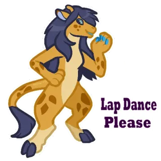 😘 058d034e Lap Dance Please 댄스, 표범, 만화, 요청 telegram sticker